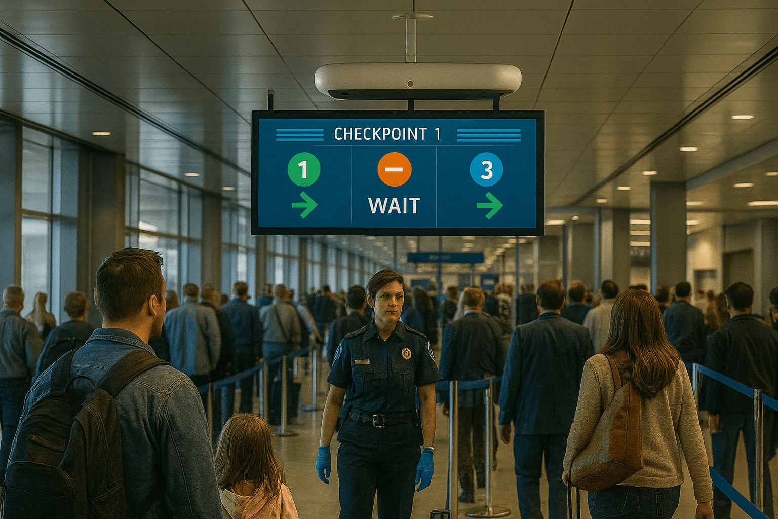 SmartFlow airport checkpoint management system